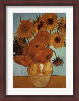 Framed Sunflowers on Blue, c.1888