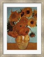 Framed Sunflowers on Blue, c.1888