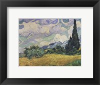 Framed Wheat Field with Cypresses, c.1889