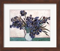 Framed Irises in Vase, c.1890