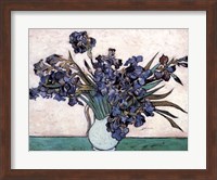 Framed Irises in Vase, c.1890