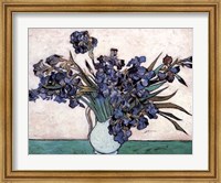 Framed Irises in Vase, c.1890