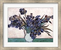 Framed Irises in Vase, c.1890