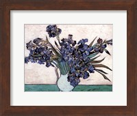 Framed Irises in Vase, c.1890