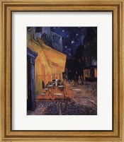 Framed Cafe Terrace on the Place du Forum, Arles, at Night, c.1888