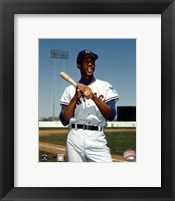 Framed Ernie Banks - Bat on shoulder, posed