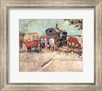 Framed Encampment of Gypsies with Caravans, near Arles, c.1888