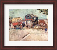 Framed Encampment of Gypsies with Caravans, near Arles, c.1888