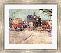 Framed Encampment of Gypsies with Caravans, near Arles, c.1888