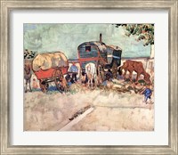 Framed Encampment of Gypsies with Caravans, near Arles, c.1888