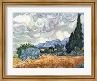 Framed Wheat Field with Cypresses, c.1889