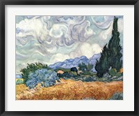 Framed Wheat Field with Cypresses, c.1889