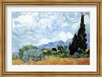 Framed Wheat Field with Cypresses, c.1889