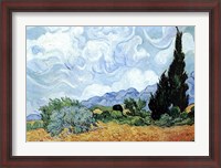 Framed Wheat Field with Cypresses, c.1889