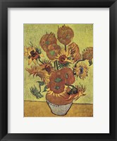Framed Vase with Fifteen Sunflowers, c.1888