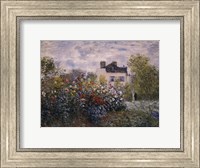 Framed Artist's Garden in Argenteuil (A Corner of the Garden with Dahlias), c.1873