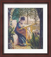 Framed Madame Monet Embroidering, c.1875