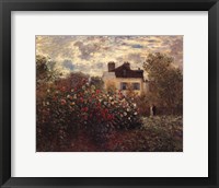 Framed Artist's Garden in Argenteuil (A Corner of the Garden with Dahlias), c.1873