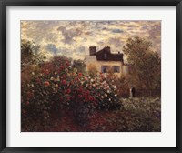 Framed Artist's Garden in Argenteuil (A Corner of the Garden with Dahlias), c.1873