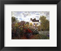 Framed Artist's Garden in Argenteuil (A Corner of the Garden with Dahlias), c.1873