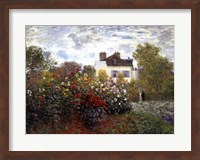 Framed Artist's Garden in Argenteuil (A Corner of the Garden with Dahlias), c.1873