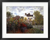 Framed Artist's Garden in Argenteuil (A Corner of the Garden with Dahlias), c.1873