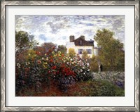 Framed Artist's Garden in Argenteuil (A Corner of the Garden with Dahlias), c.1873