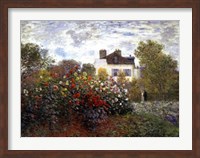 Framed Artist's Garden in Argenteuil (A Corner of the Garden with Dahlias), c.1873
