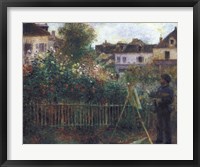 Framed Monet Painting in his Garden at Argenteuil, c.1873