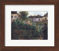 Framed Monet Painting in his Garden at Argenteuil, c.1873