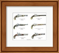 Framed Authentic Early American Pistols (Set 6)