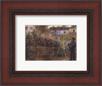 Framed Monet Painting in the Garden at Argenteuil, 1873