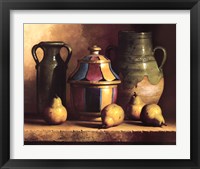 Framed Moroccan Pottery with Pears