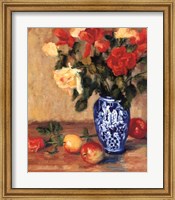 Framed Roses in a Mexican Vase