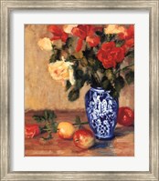 Framed Roses in a Mexican Vase