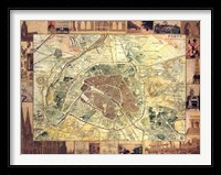 Framed Carte de Paris II