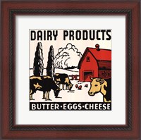 Framed Dairy Products-Butter, Eggs, Cheese