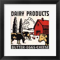 Framed Dairy Products-Butter, Eggs, Cheese