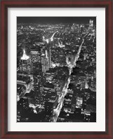 Framed Night View of Lower Manhattan