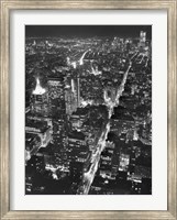 Framed Night View of Lower Manhattan