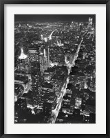 Night View of Lower Manhattan Framed Print