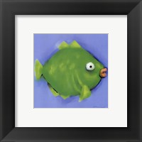 Framed Green Pucker Fish
