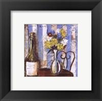 Framed Wine and Flowers I