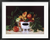 Framed Fruit In a Bowl Of Silver