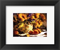Framed Sunflowers With Purple