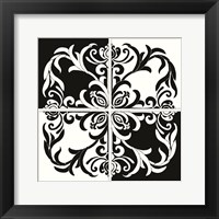 Framed Damask Silhoute I