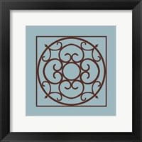 Chocolate And Blue Ironwork II Framed Print