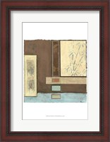 Framed Chinese Scroll In Blue I