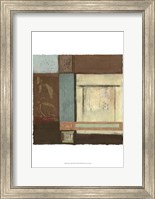 Framed Chinese Scroll In Blue IV