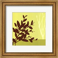 Framed Metro Leaves In Chartreuse I